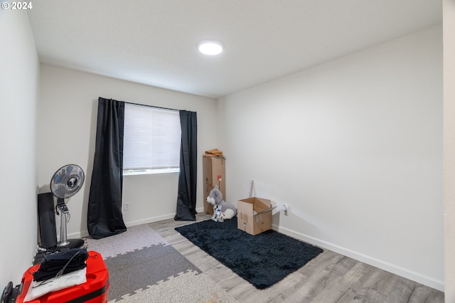 misc room with light wood-type flooring