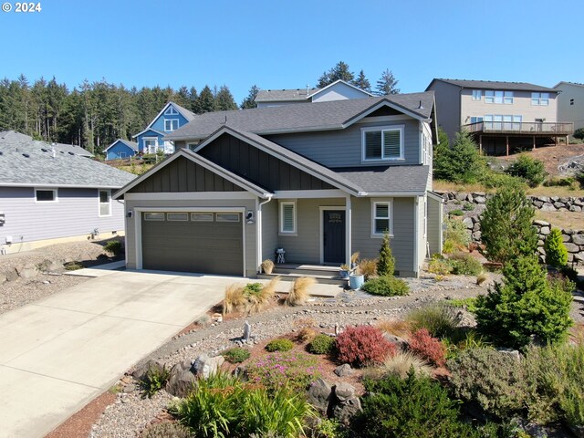 view of front of home featuring a garage