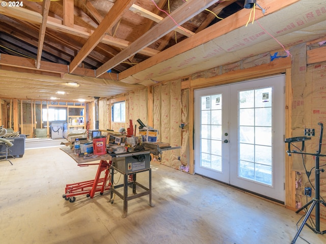 miscellaneous room featuring french doors and a wealth of natural light