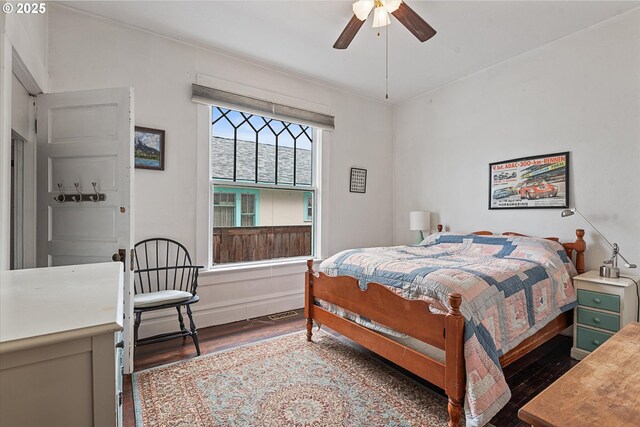 interior space with dark hardwood / wood-style floors