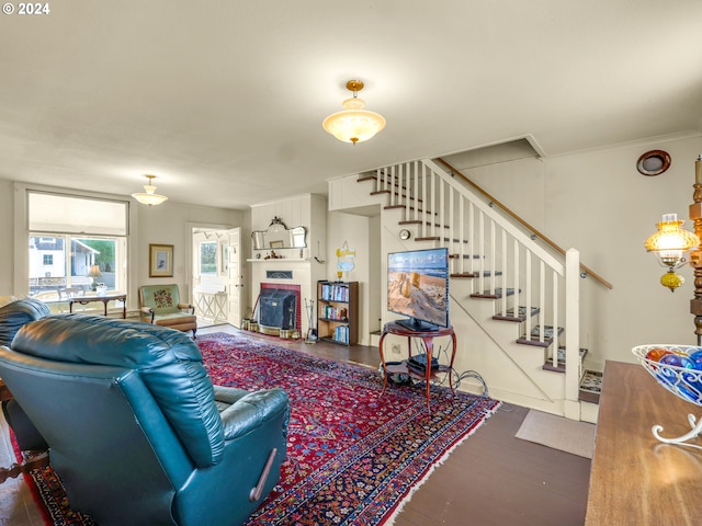 living room featuring hardwood / wood-style floors