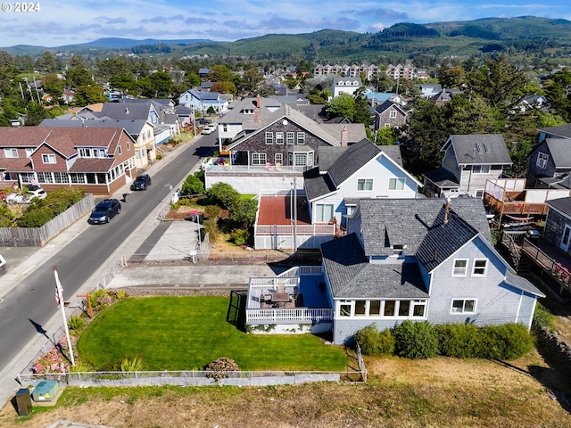 aerial view featuring a mountain view