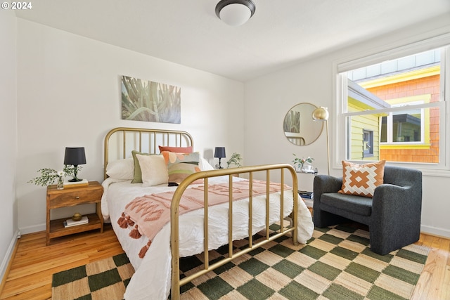 bedroom featuring light hardwood / wood-style flooring