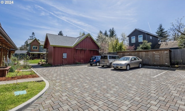 view of parking / parking lot