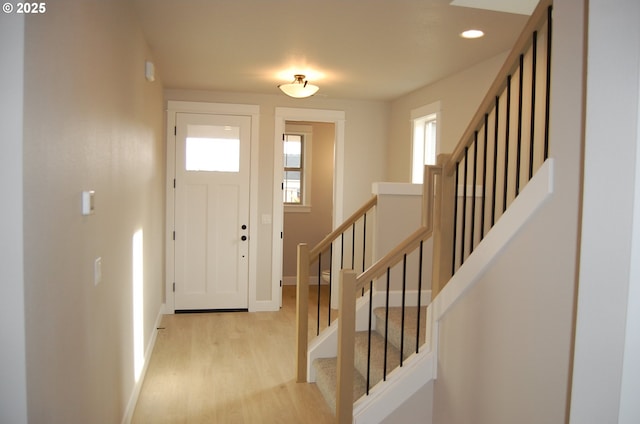 entryway featuring light wood-type flooring