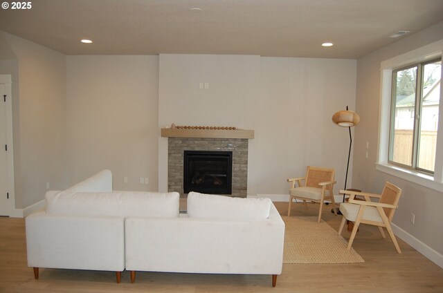 living room with wood-type flooring