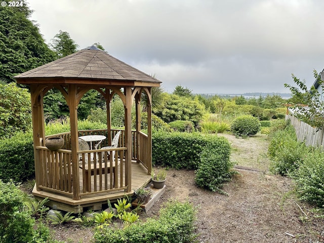 view of yard featuring a gazebo