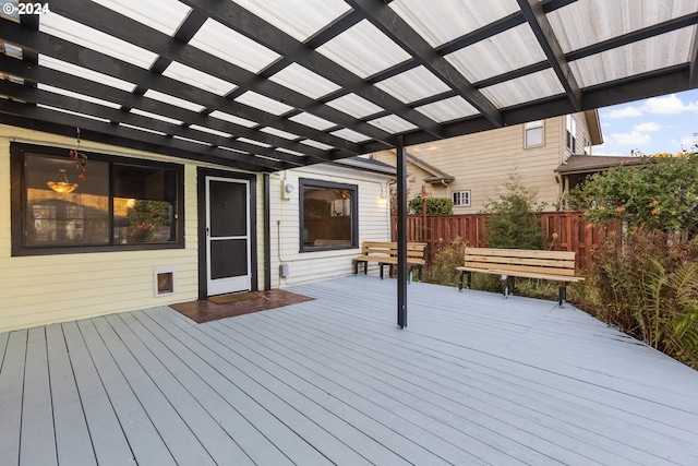 deck featuring a pergola