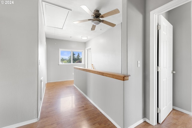 hall featuring light wood-type flooring