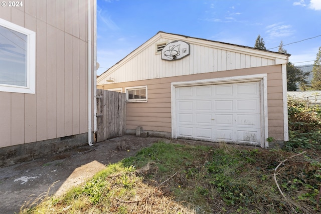 view of garage