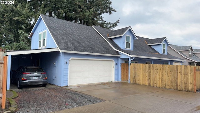 view of front of property with a carport