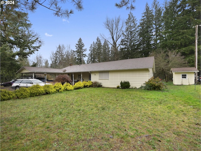 15600 SE Orient Dr, Boring, OR 97009 - ranch-style home featuring a front lawn and an outbuilding