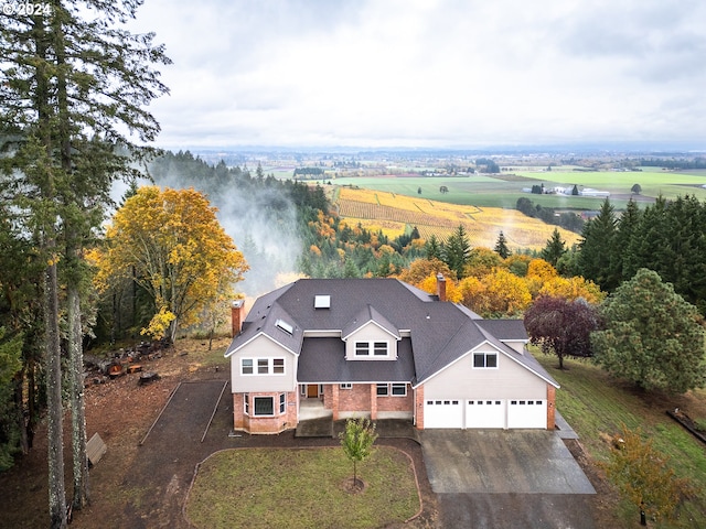 drone / aerial view featuring a rural view