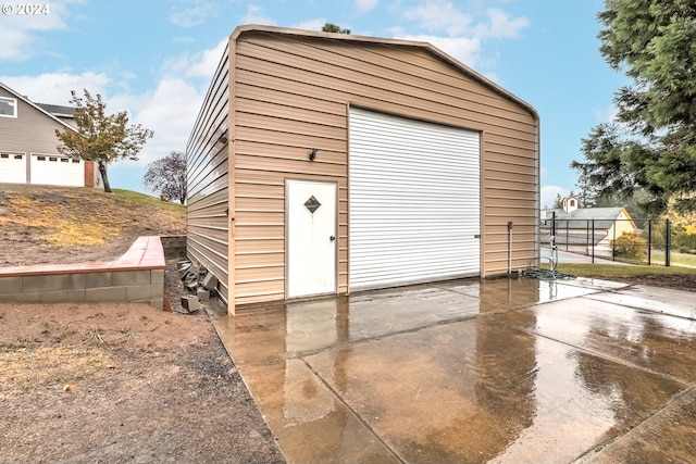 view of garage