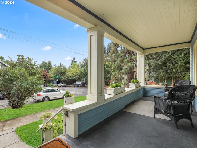 view of patio with covered porch