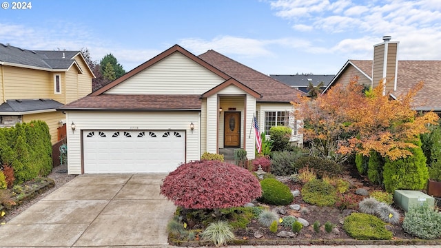 view of front of house with a garage