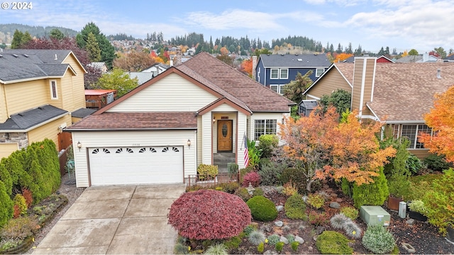 view of front property with a garage