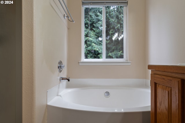 bathroom with vanity and a bathtub