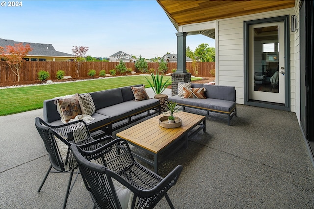 view of patio / terrace featuring outdoor lounge area