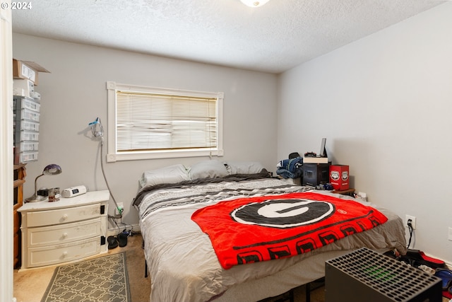 bedroom featuring a textured ceiling