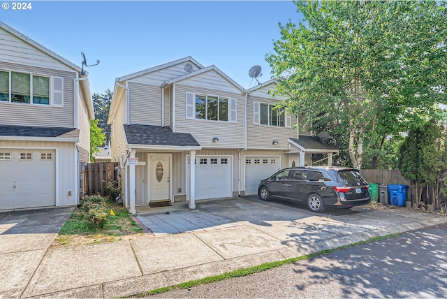 view of property with a garage