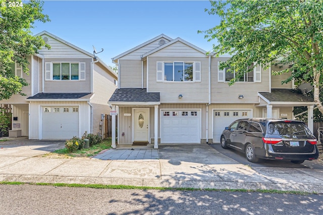 view of property featuring a garage