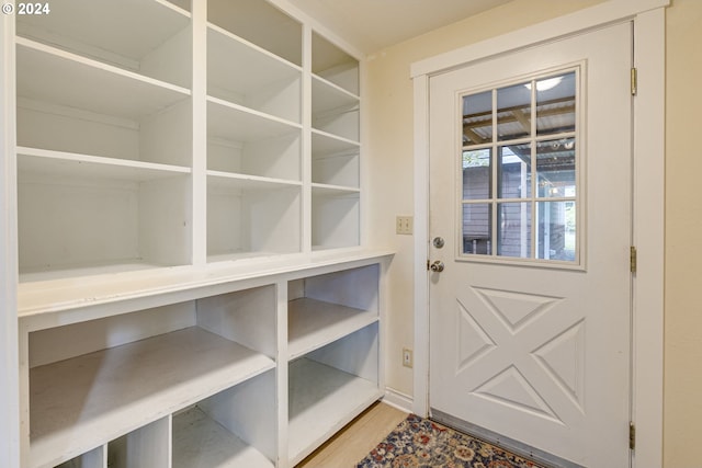 entryway with light hardwood / wood-style floors