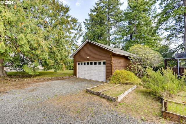 view of garage