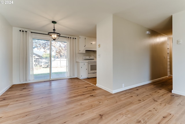 interior space with light hardwood / wood-style floors