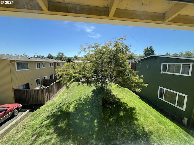 view of yard featuring fence