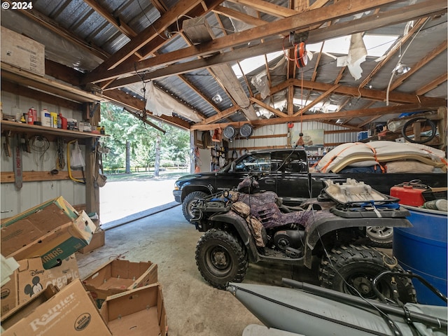 view of garage