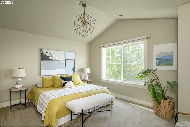 3050 SE 50th Ave Unit 6, Portland, OR 97206 - carpeted bedroom featuring baseboards and vaulted ceiling