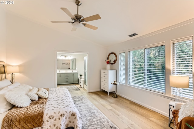 20160 SW 58th Ter, Tualatin, OR 97062 - bedroom featuring multiple windows, light wood-type flooring, visible vents, and lofted ceiling