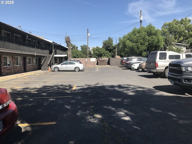 414 SE 17th St, Pendleton, OR 97801 - uncovered parking lot featuring stairway