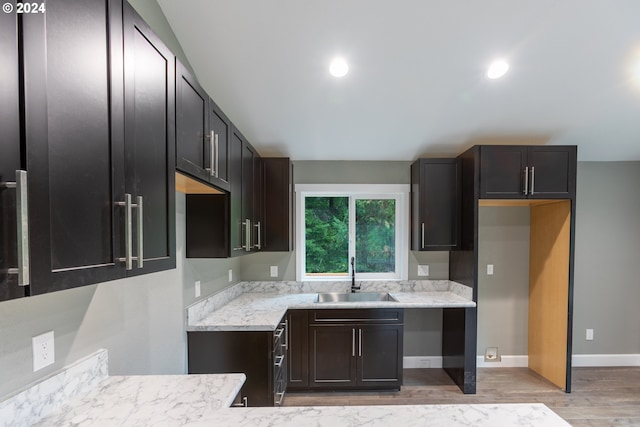 kitchen featuring sink and light hardwood / wood-style floors