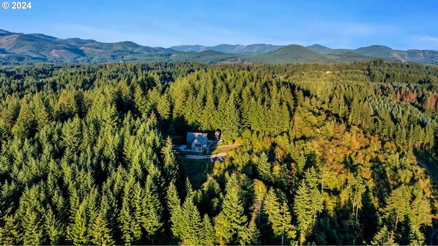 bird's eye view with a mountain view