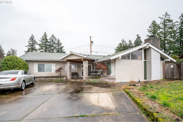 view of single story home