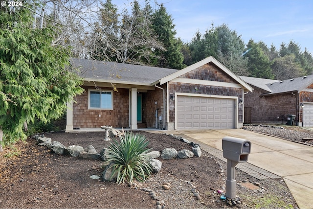 single story home with a garage