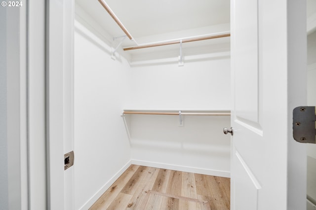 walk in closet featuring light hardwood / wood-style floors