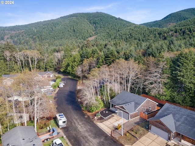 bird's eye view featuring a mountain view