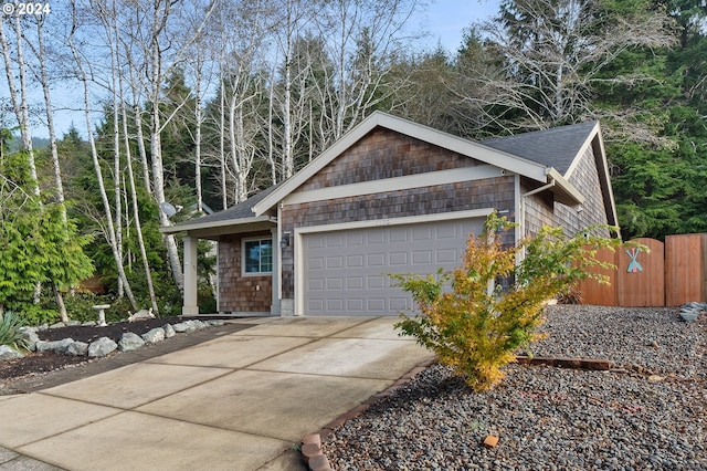 view of front of property featuring a garage