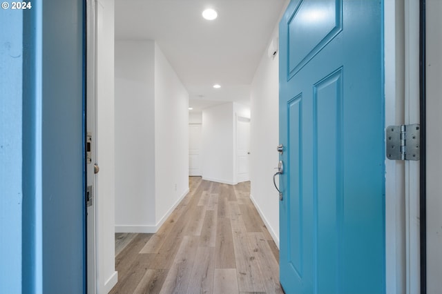 hall featuring light hardwood / wood-style flooring