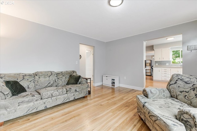 living room with light wood-type flooring