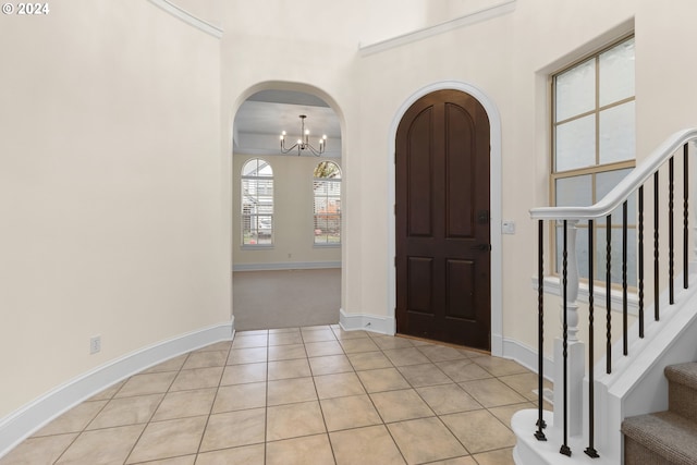 view of tiled entrance foyer