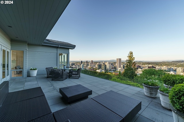 view of patio featuring an outdoor living space