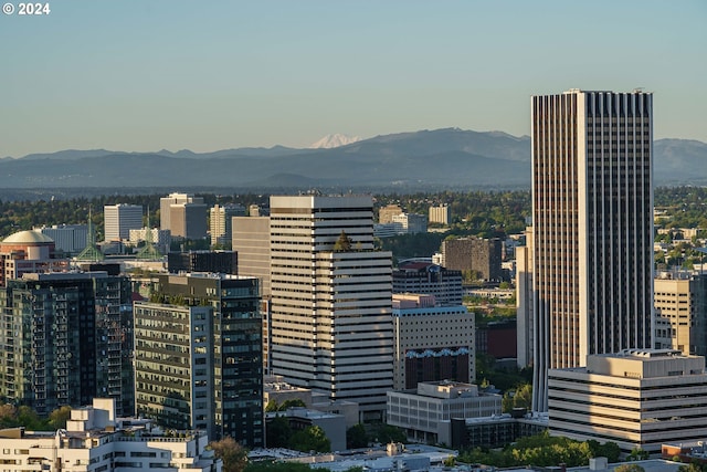 view of city featuring a mountain view