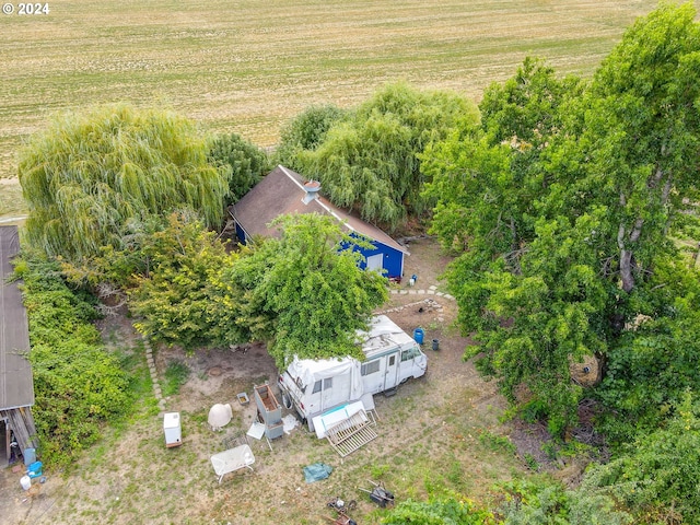 bird's eye view with a rural view