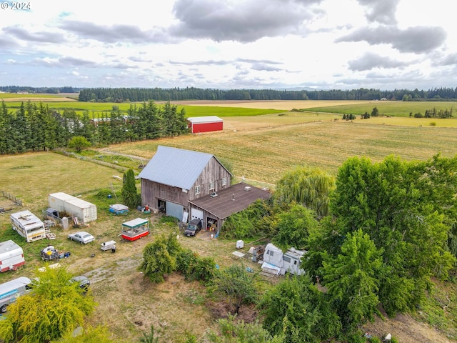 drone / aerial view with a rural view