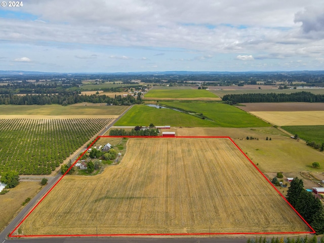 aerial view with a rural view