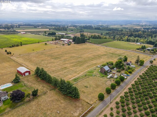 drone / aerial view with a rural view